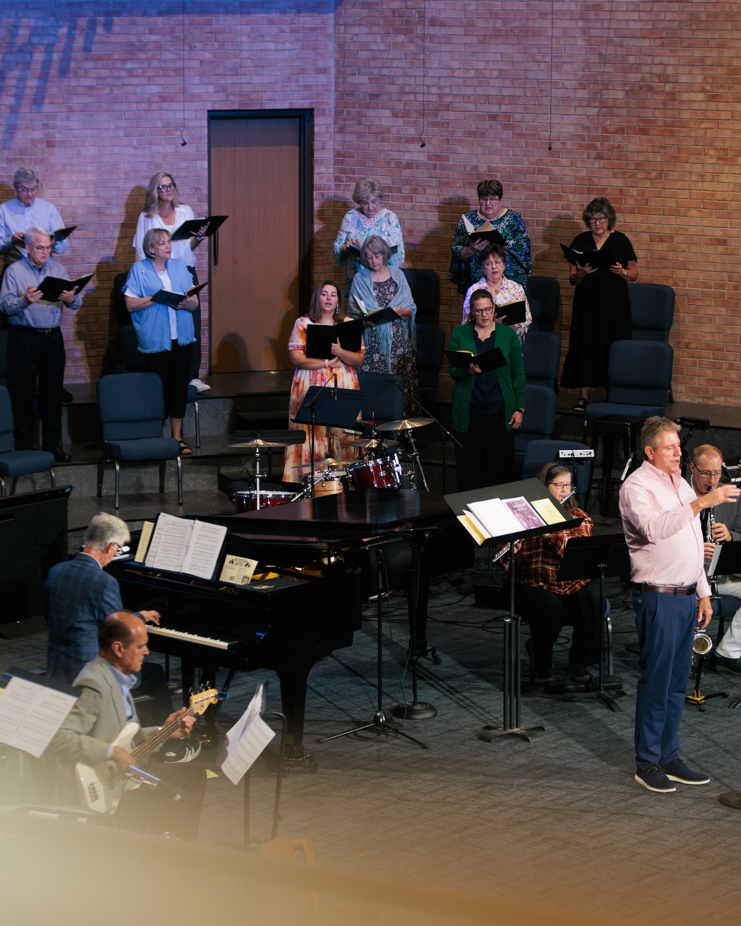 The choir and musicians leading worship at Nashville First